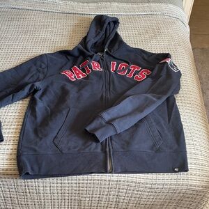 New England Patriots 47 Brand Navy front full zip Hoodie